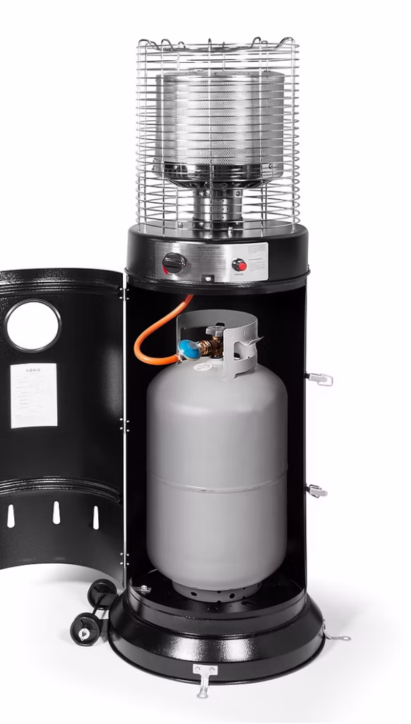 Terrasverwarmer op gas met propaanfles