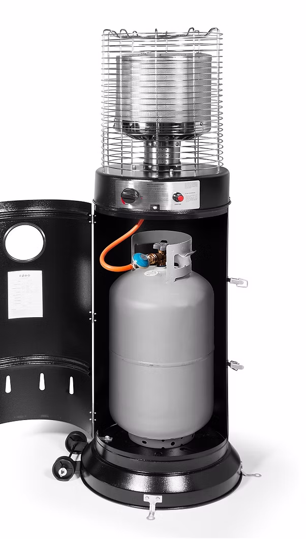 Terrasverwarmer op gas met propaanfles